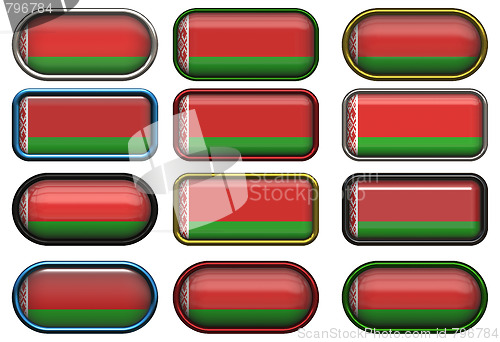 Image of twelve buttons of the Flag of Belarus