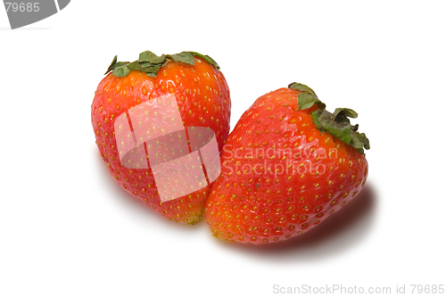 Image of Strawberries isolated on white background with clipping path