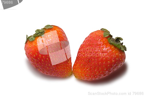 Image of Strawberries isolated on white background with clipping path