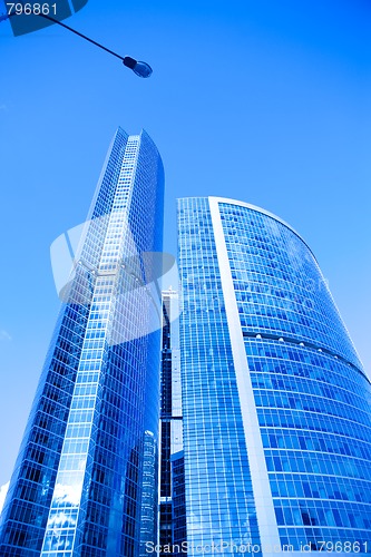 Image of blue skyscrapers
