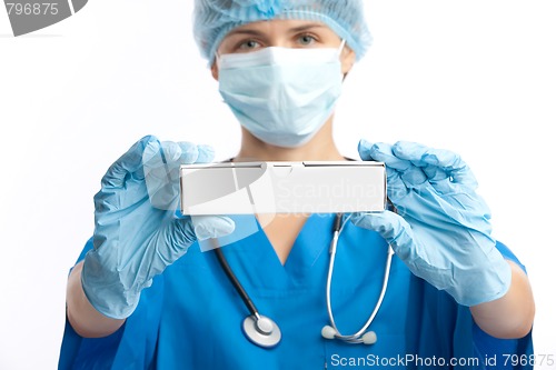 Image of doctor and box