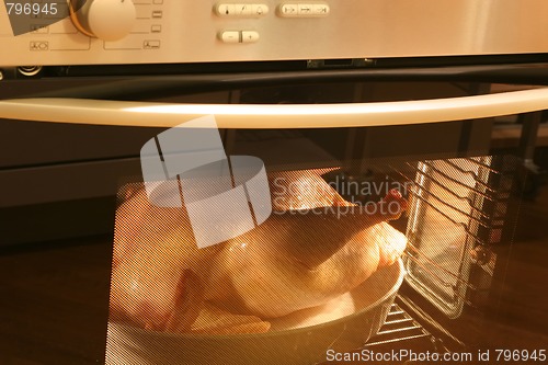 Image of cristmas turkey in the dutch oven