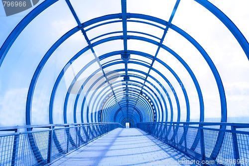 Image of futuristic glass corridor