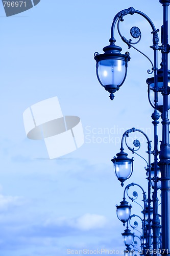 Image of street lamps in the art deco style