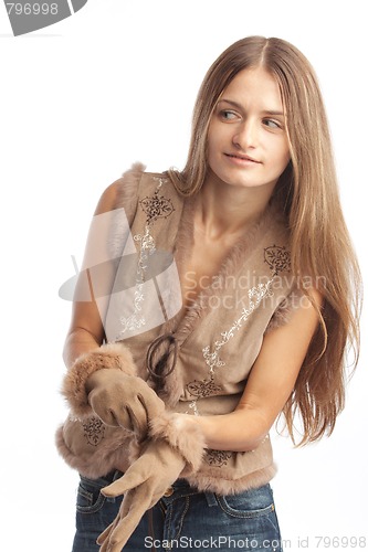 Image of young girl with gloves