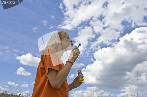 Image of Childrem blowing bubbles