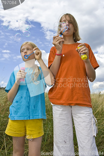 Image of Childrem blowing bubbles