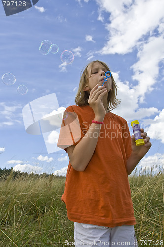 Image of Childrem blowing bubbles