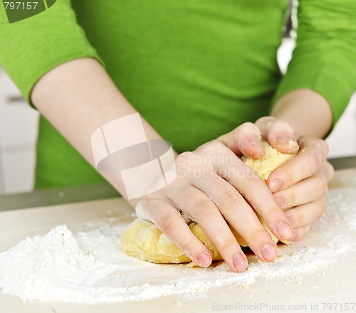 Image of Hands kneading dough