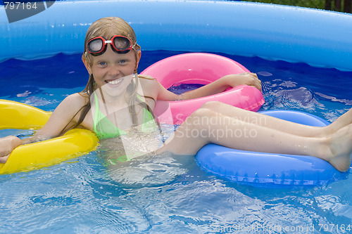 Image of Children in paddling pool