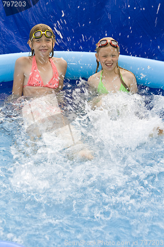 Image of Children in paddling pool