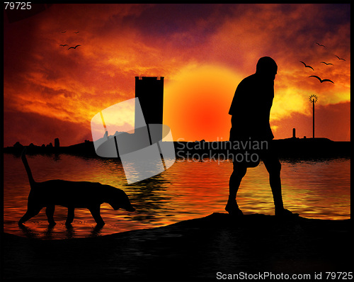 Image of man and his dog