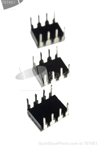 Image of ICs on their backs