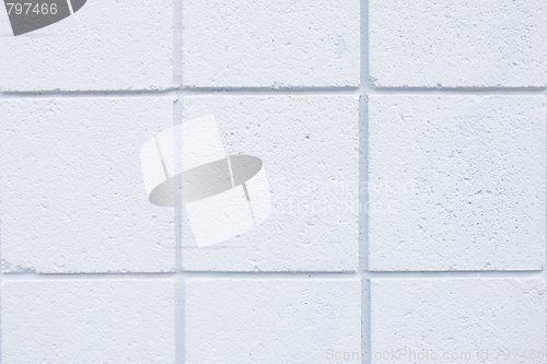 Image of White tiled wall