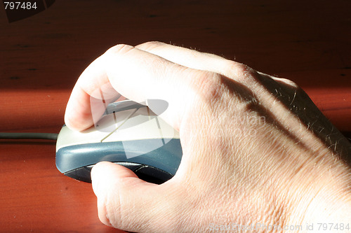 Image of computer mouse in hand businessperson