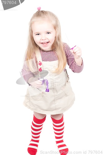Image of Little girl and bubbles