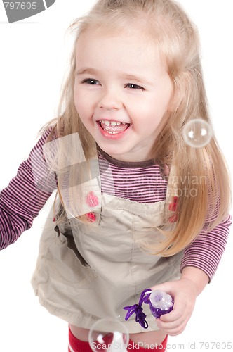 Image of Little girl and bubbles