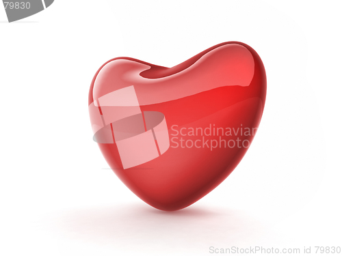 Image of Red Heart on white background