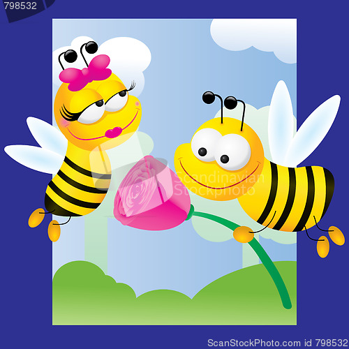 Image of Greetings card with bees