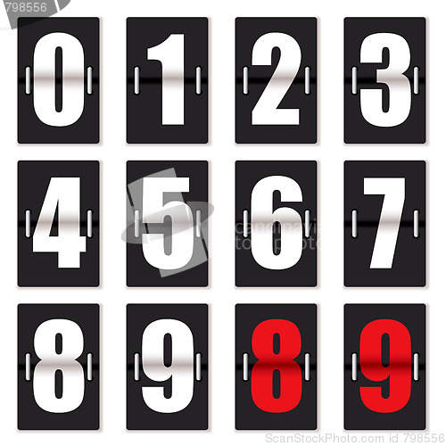 Image of number clock counter black