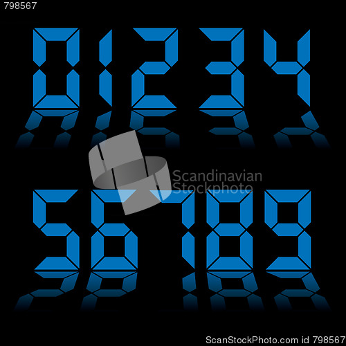 Image of digital numbers clock blue