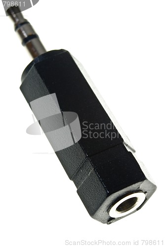 Image of Black Stereo Jack plug adaptor