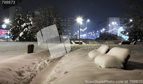 Image of snowy city