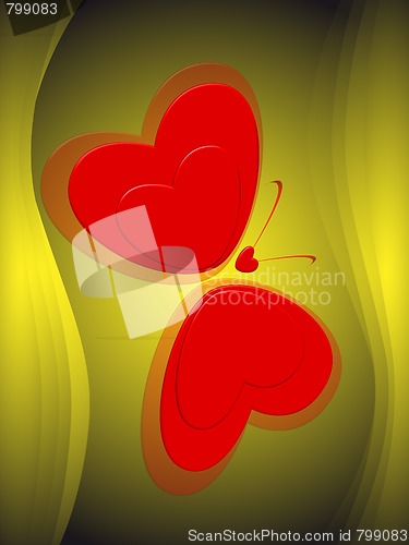 Image of Green background and butterfly