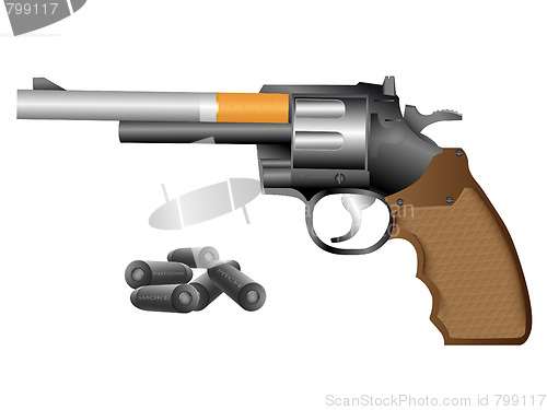 Image of Revolver and cigarette