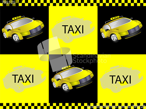 Image of Taxi and sign