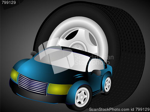 Image of The car and wheel