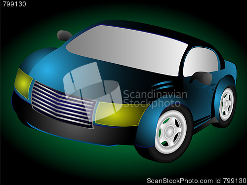 Image of The car blue color