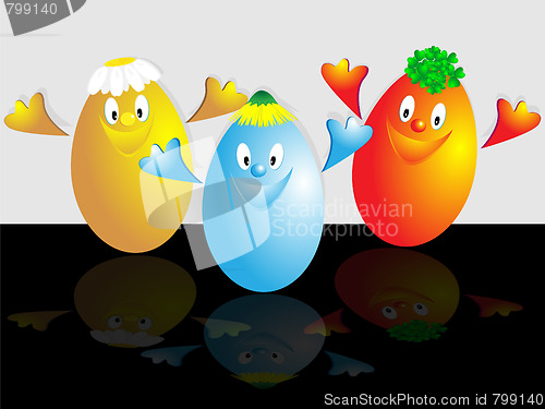 Image of Three cheerful eggs
