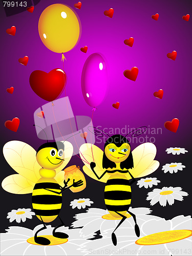 Image of Two bees