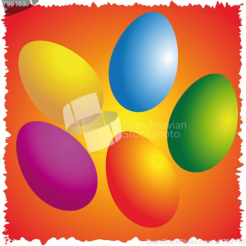 Image of Easter eggs on color napkin