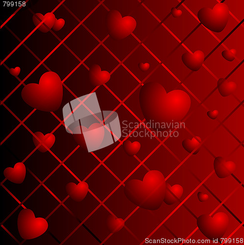 Image of Hearts on a abstract background