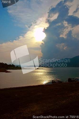 Image of sunset by the lake