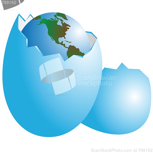 Image of Planet the Earth in egg