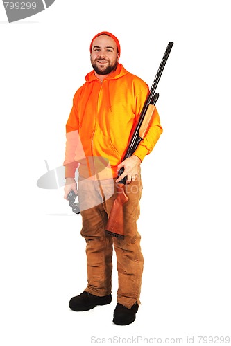 Image of Hunter With Shotgun and Binoculars