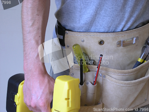 Image of Man ready with tools for work.