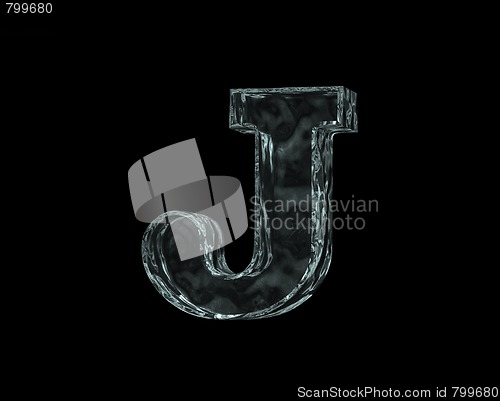 Image of frozen letter j