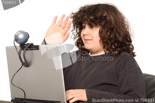 Image of boy using laptop