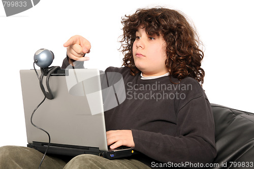 Image of boy using laptop