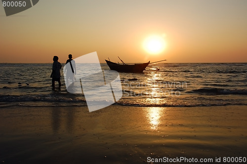 Image of Fishermen at Sunset