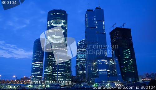 Image of evening skyscrapers