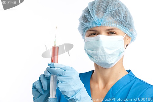 Image of physician with syringe