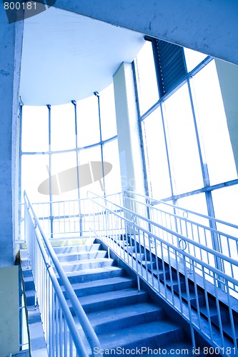 Image of blue interior of the transition