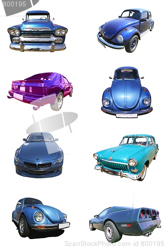 Image of blue car collection