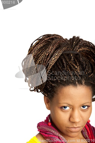 Image of black girl with exotic hairstyle