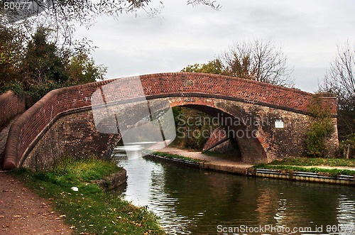 Image of red brick canal bridge